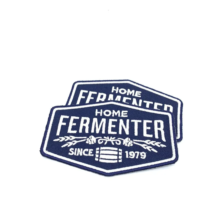 Custom logo cap emblem patches heat seal backing iron on hat embroidery badge