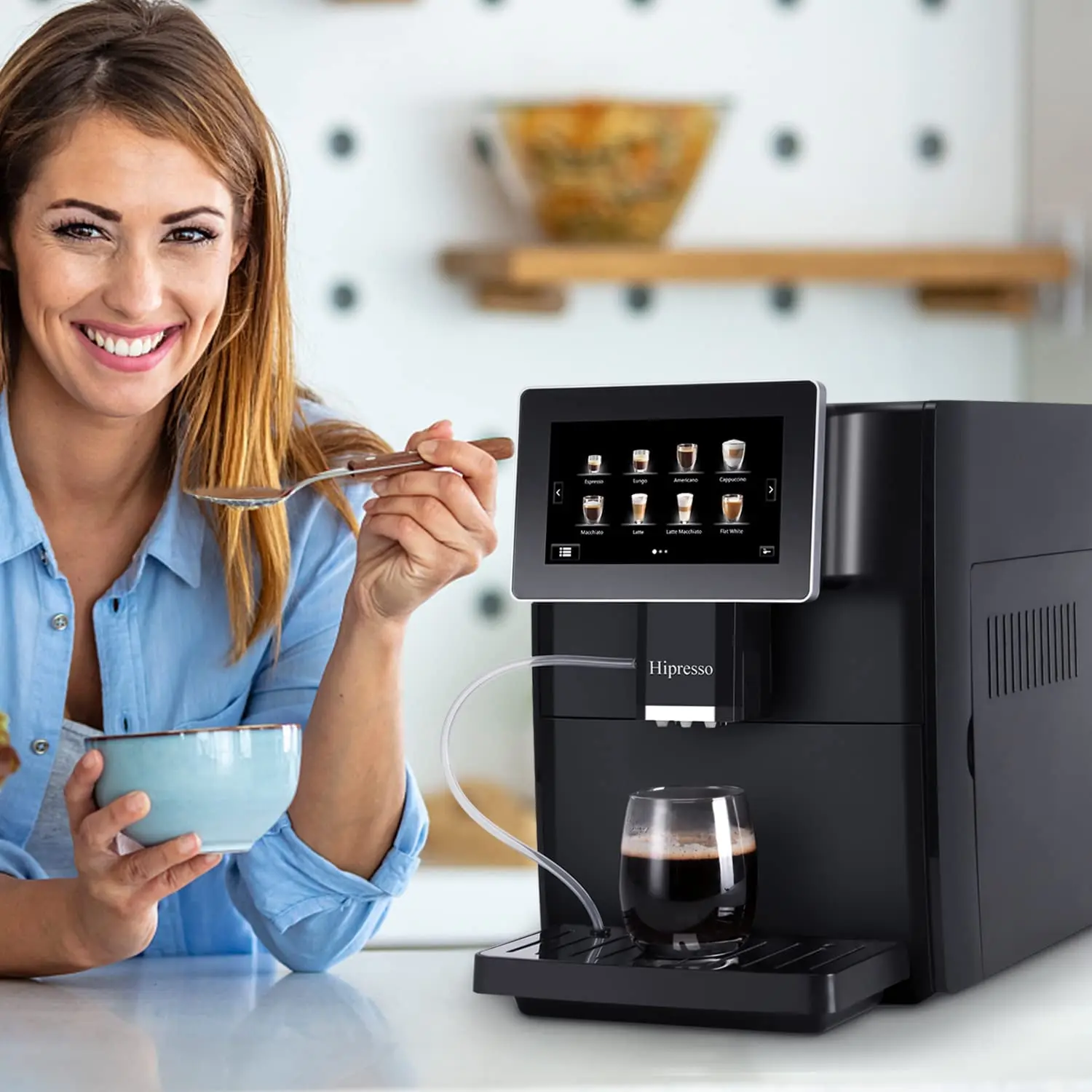 Wholesale Price Commercial 19 Bar Touch Screen Automatic Espresso Coffee Maker Machine With Grinder