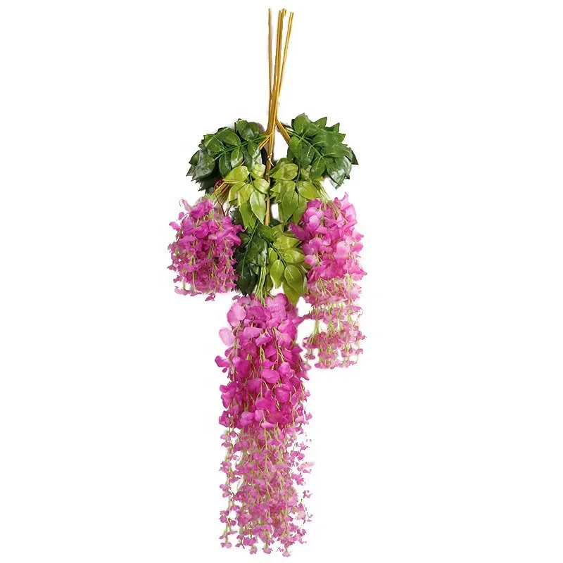 2022 New high quality Wholesale Artificial Wisteria Flowers Hanging Silk Wisteria Decorate