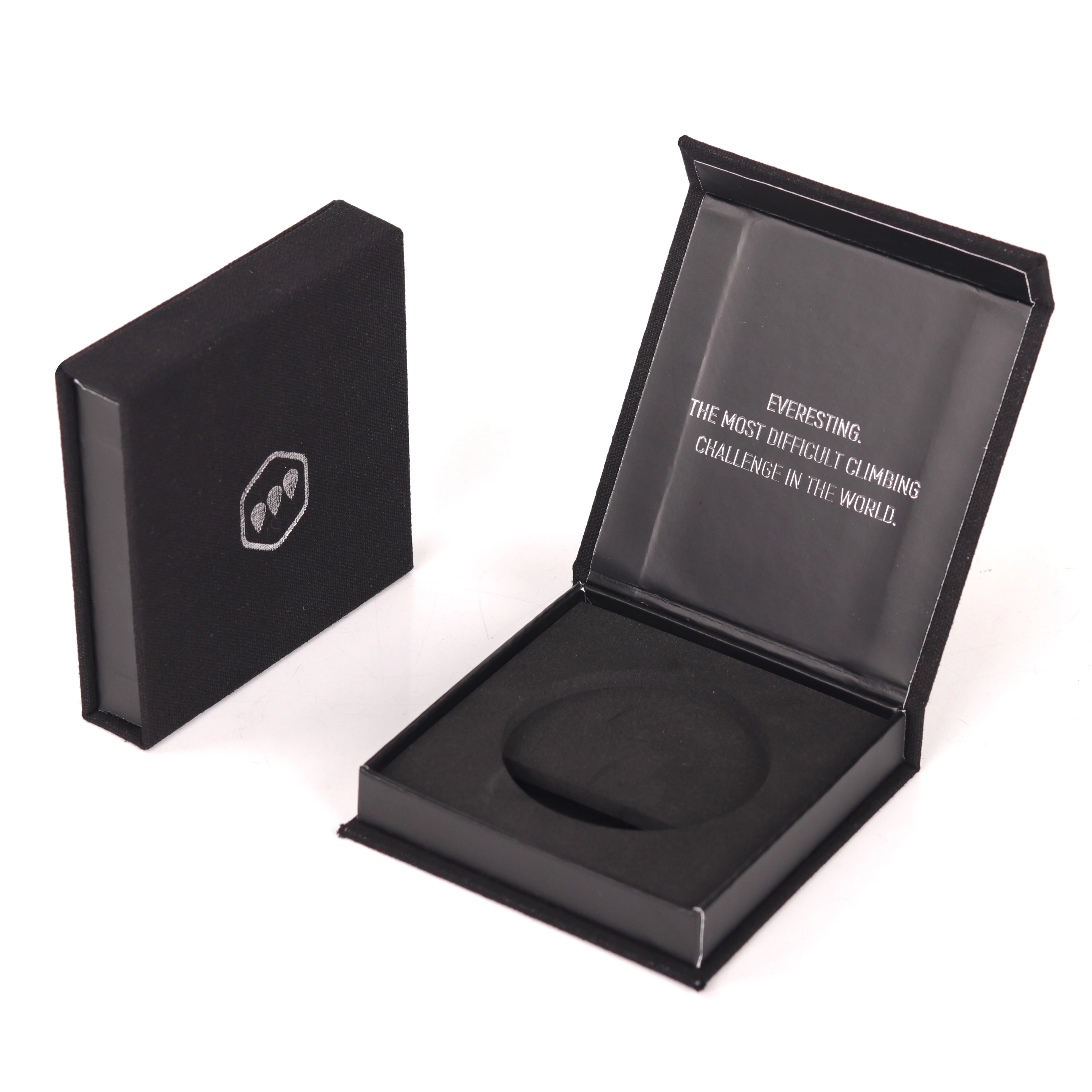 Luxury eco friendly gift boxes packaging with magnetic linen fabric large necklace box for jewelry usb picture pins