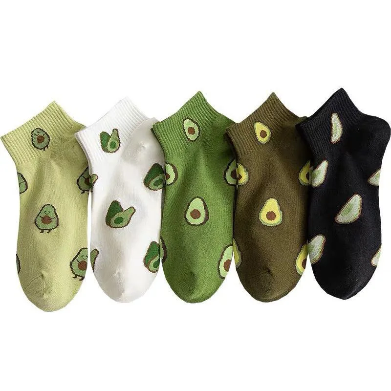 Hot Sale Comfortable Socks With Avocado Cartoon Fruit Mint Low Cut Socks