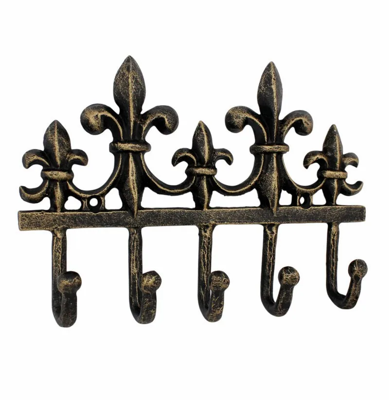 factory sale antique cast iron metal coat hooks for home decor wall decoration hanging key/clotging wholesale cheap