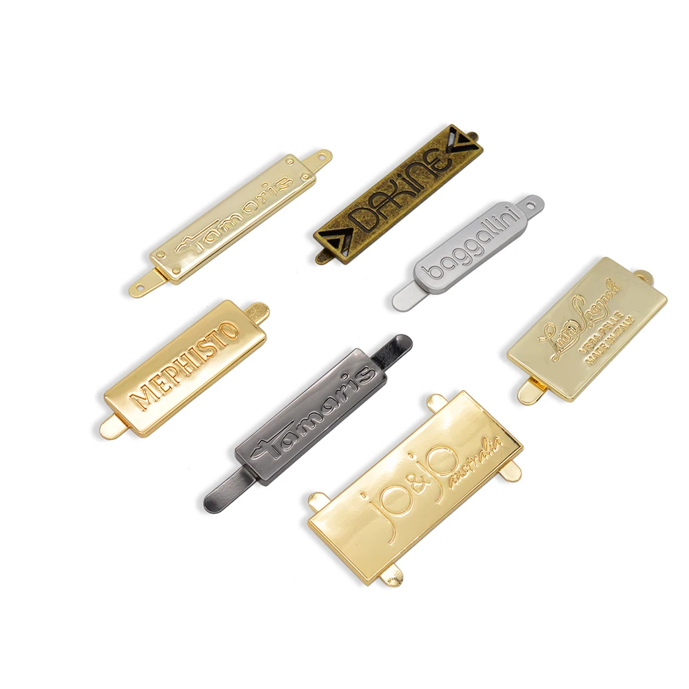 High quality bag accessories Metal logo tag custom metal engraved name Logo label for handbag