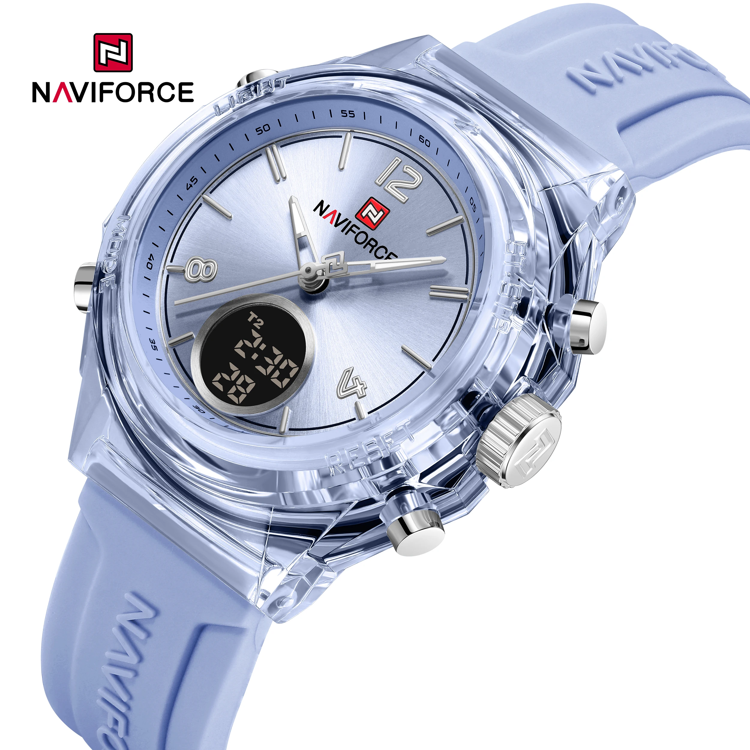 NAVIFORCE 7109 Watches for Women Trendy Sports Quartz Wristwatch Double Display Watch Waterproof Women Watch Relogois Feminino