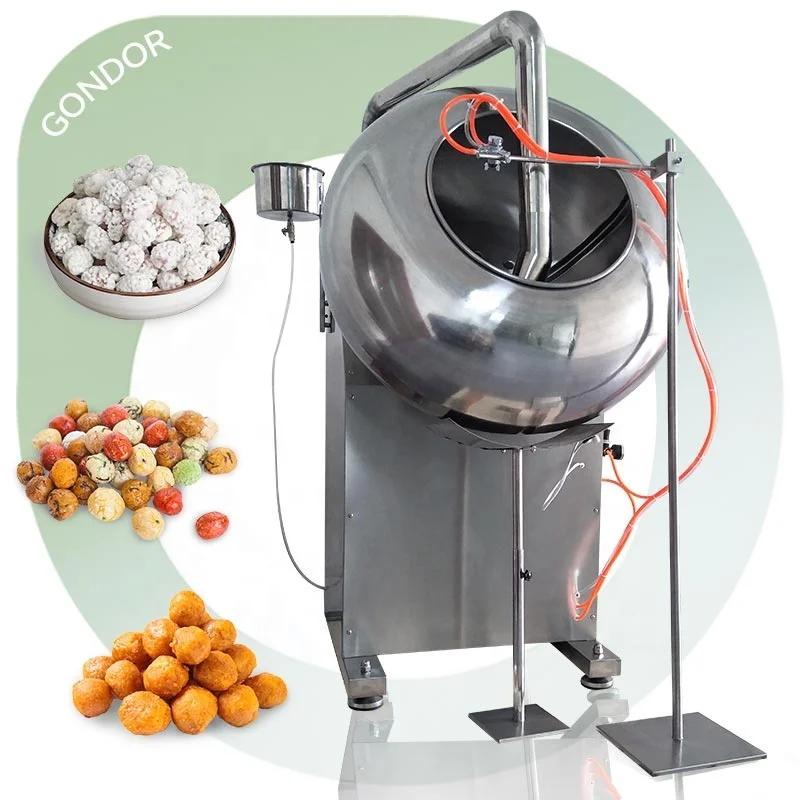 Commercial Table Top Sugar Bean Small Chocolate Candy Enrobe Round Pan Coater Industrial Coating Machine