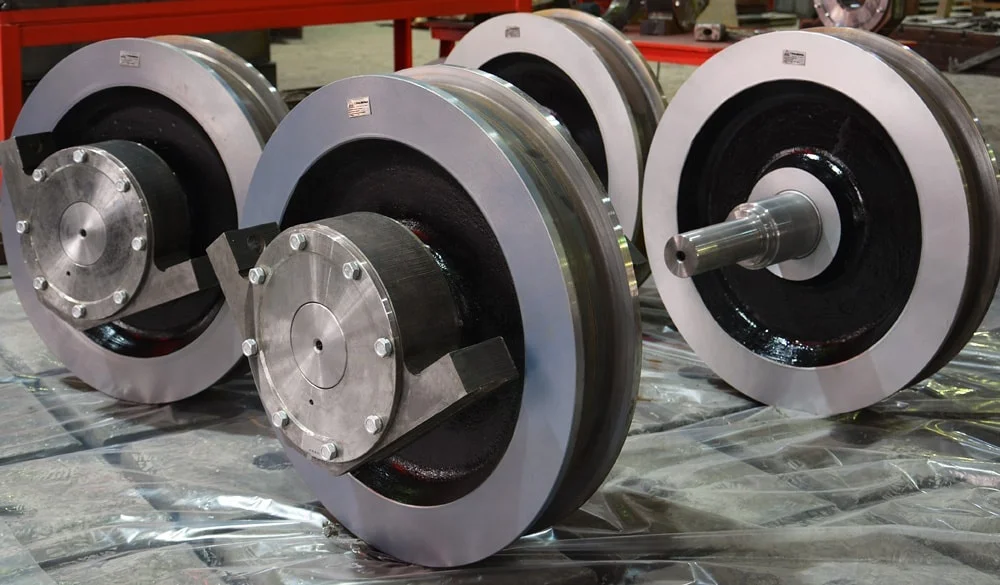 steel forged wheel diameter 200mm for overhead crane traveling rueda puente grua