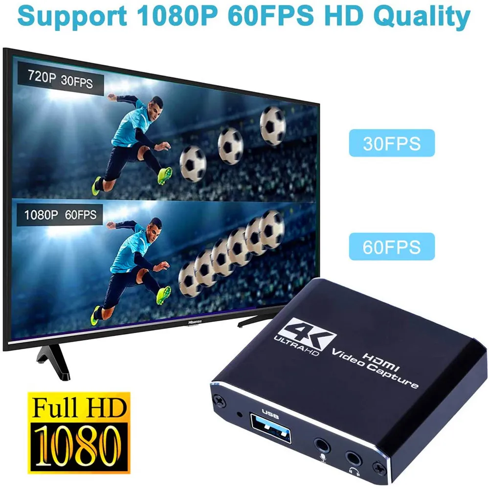 4K Крепление объектива к USB3.0 Карта видеозахвата ключ 1080P Loopout видеозаписывающее устройство захвата для OBS игра в