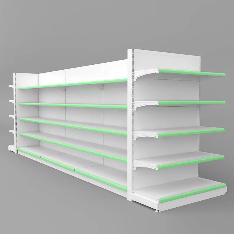 factory Supplier supermarket shelves used shelf gondola shelving display store advertising are made of  wooden metal metallic