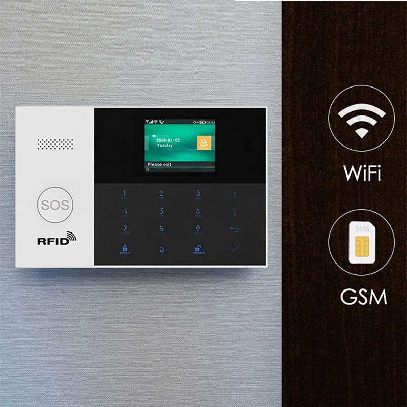 Телефон Sms приложение предупреждение Противоугонная умный дом сигнализация Wifi Gsm охранная сигнализация с аварийной кнопкой помощи