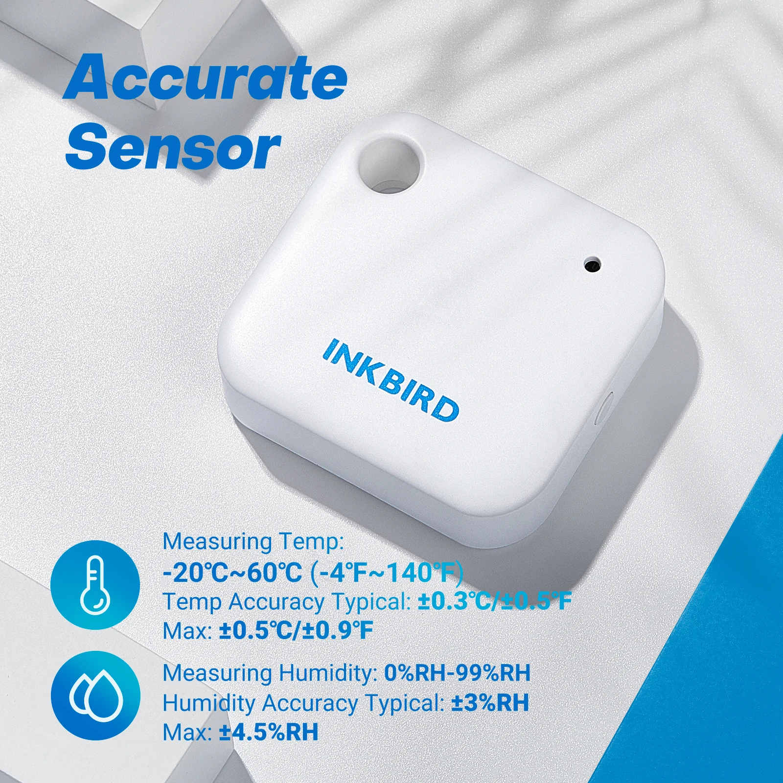 INKBIRD IBS-TH3 WiFi Data Logger Wireless Hygrothermometer for Humidity and Temperature Record with APP