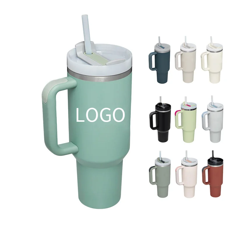 SJB046  Wholesale Water thermos custom vacuum insulated stainless steel 40 oz tumbler with handle and straw