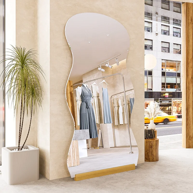 Modern Fully-Frameless Glass Full-Body Mirror Factory Custom Wall Hanging and Floor Dual Use for DIY Semi-Finished Products