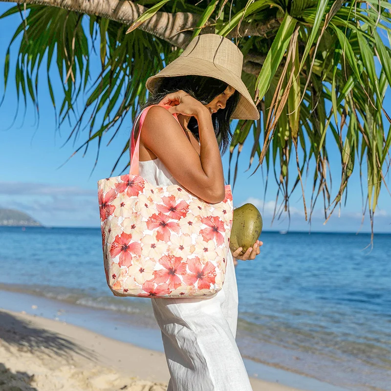 Extra Large Waterproof Splash Proof Dupont Paper Custom Print Shoulder Zipper Beach Shopping Tyvek Tote Bag With Pocket