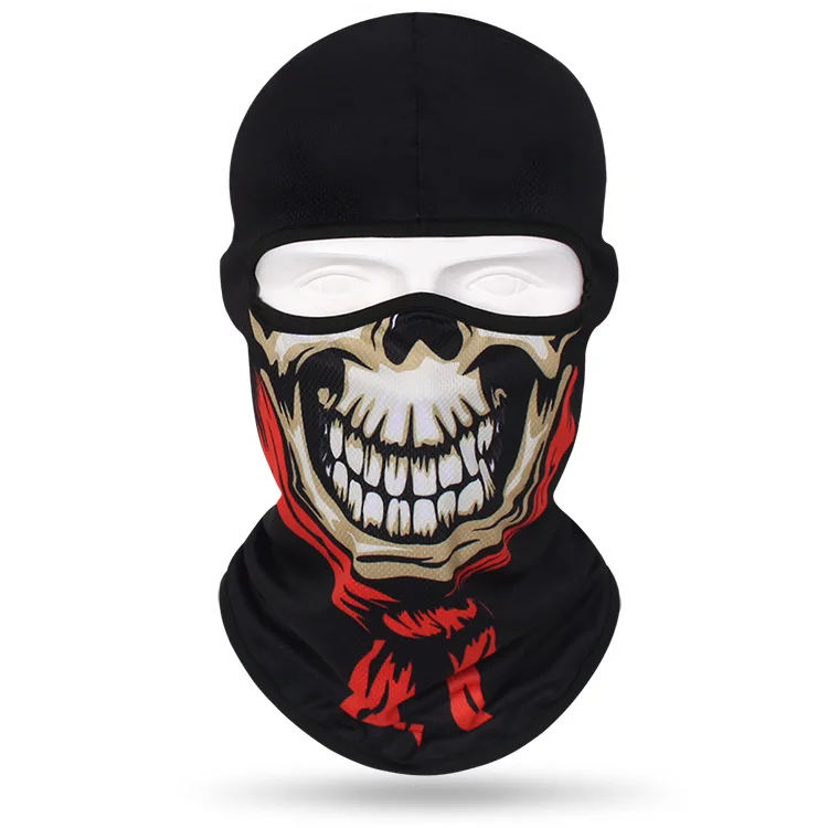 Motorcycle Bike Sweat Absorbent Breathable Skull Hat Outdoor Sports Neck Hat Riding Fishing Scary Skeleton Skull Death Balaclava