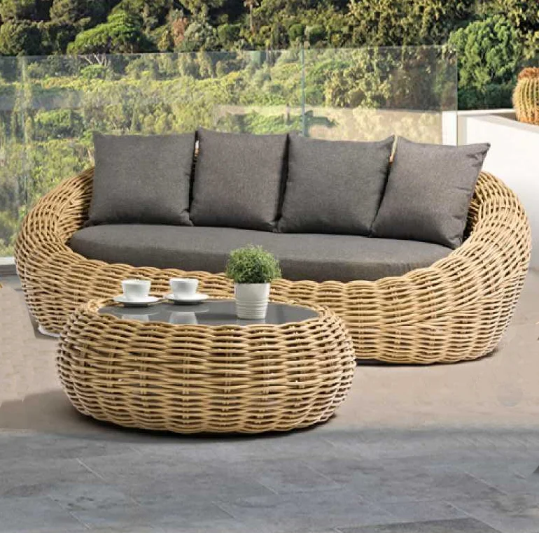 hot sale wicker furniture outdoor for garden beach hotel club ready to ship stock rattan wicker couch sofa sets for resell (1600359533953)