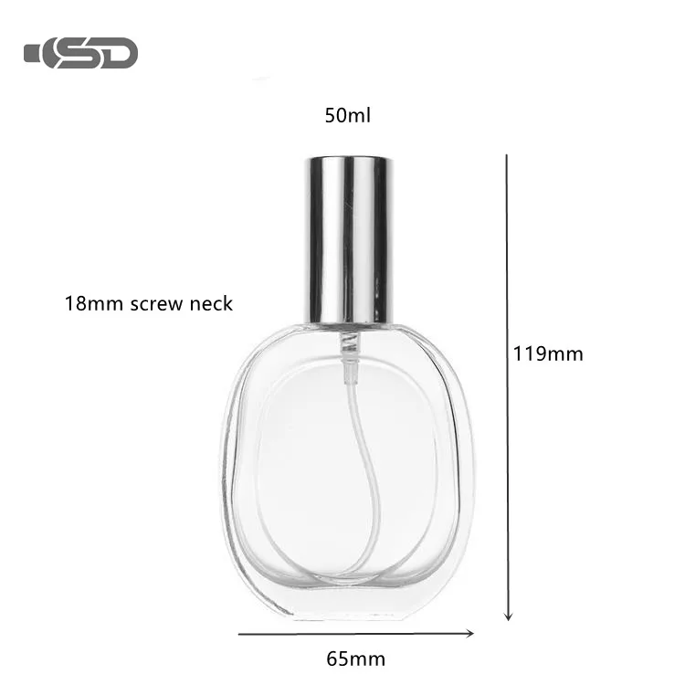 50ml Wholesale Perfume Glass Bottle Pear Shape Clear Glass Perfume Bottle Custom Design 50 Ml Perfume Bottle With Box