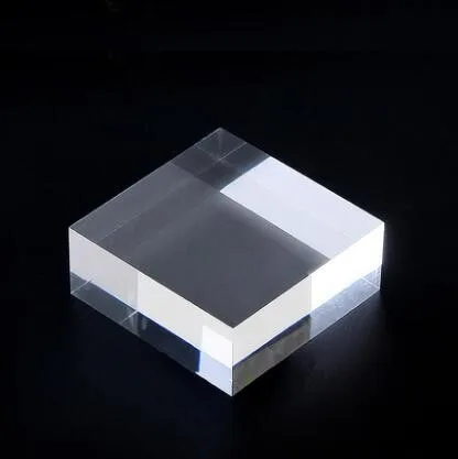 acrylic cosmetic accessorise base crystal block exhibition Stand Organic Glass Base Jewelry Display Stand