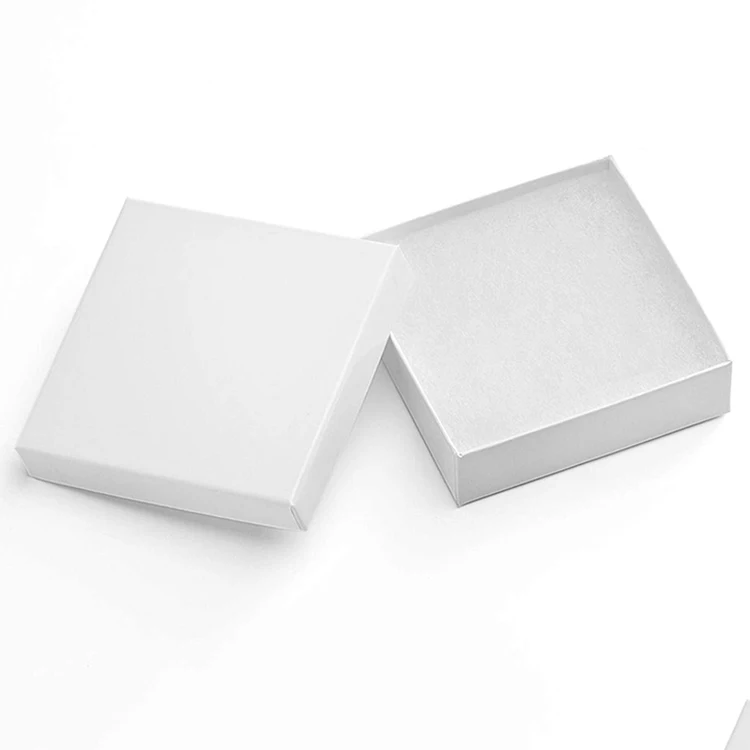 wholesale custom cotton filled jewelry boxes ring necklace gift box with logo