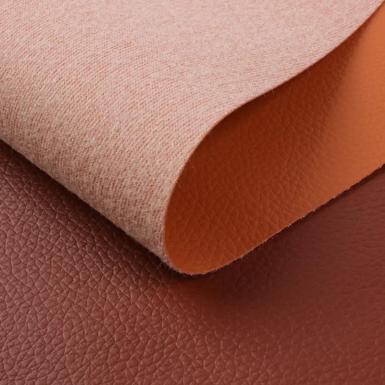 Lychee Pattern BROWN Melard Color PVC FAUX PU Soft Leather Fabric for Sofa   Makeup Bag notebook fabric Packaging box, gift box