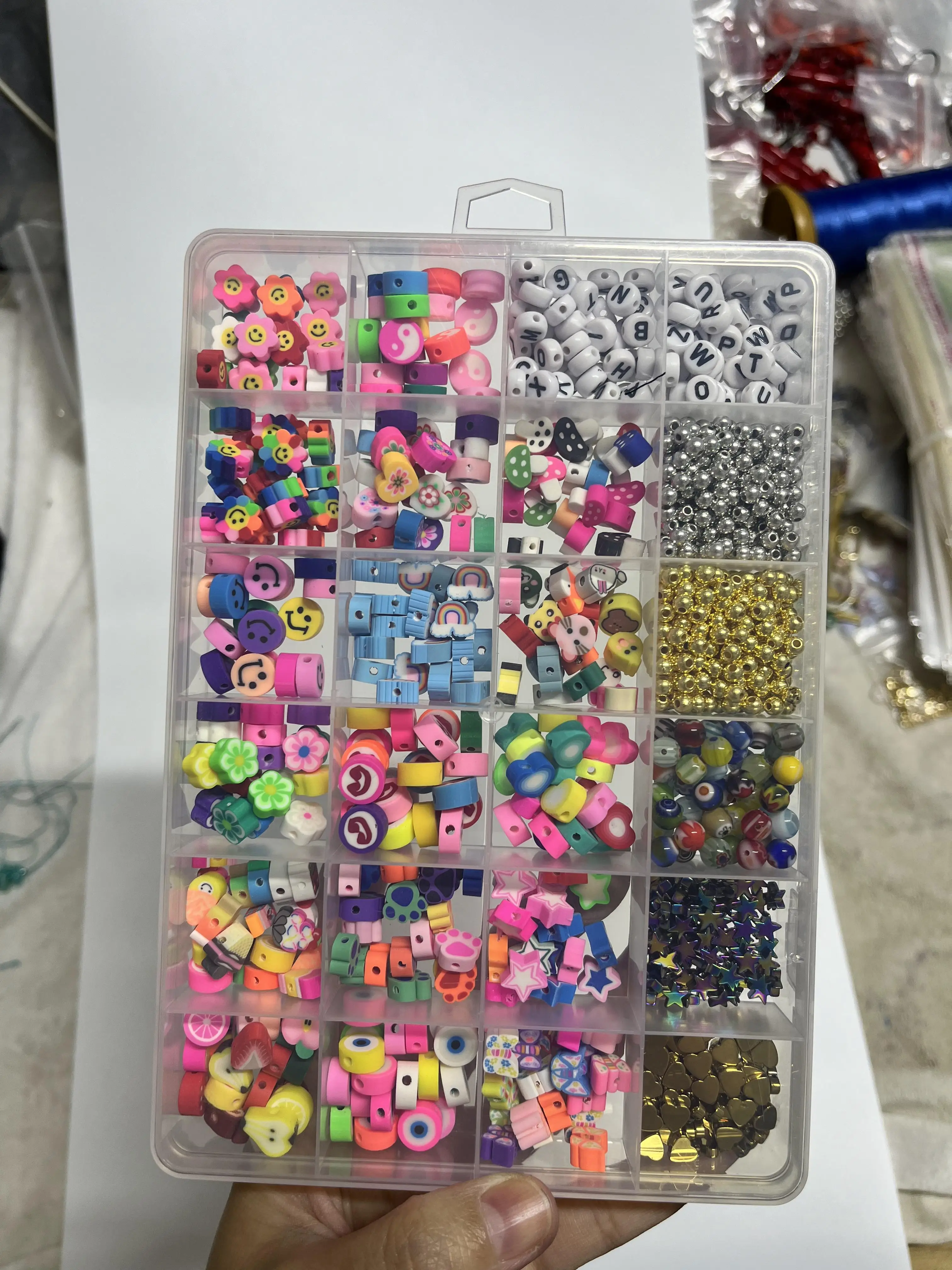Kawaii Flower Polymer Clay Beads Bracelet Making Kit All 24 Colors Bulk