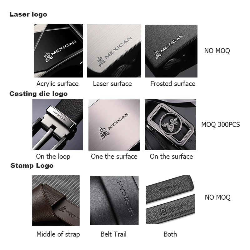 Athosline Custom Genuine Real Cowhide Leather Click Belt 35mm Width with Alloy Buckle Custom Logo