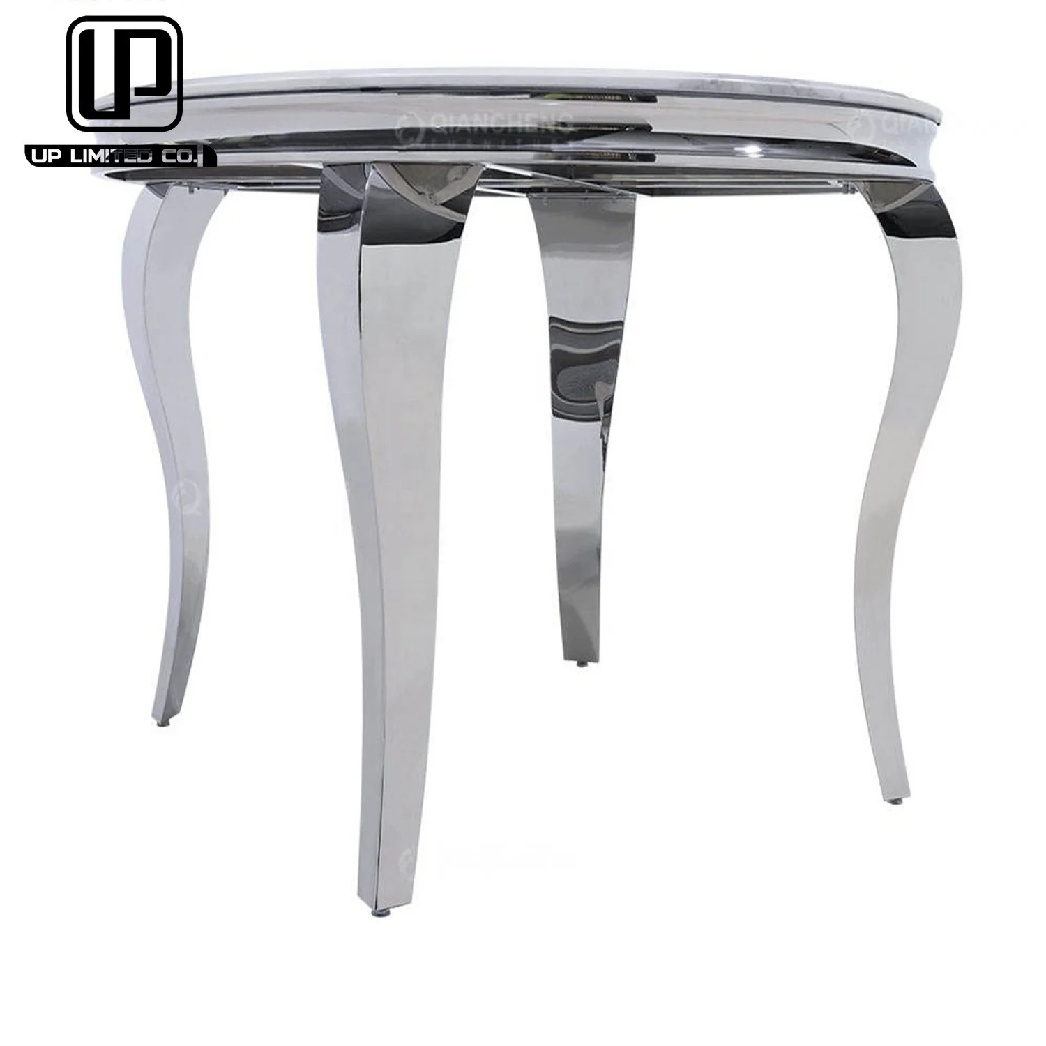 Fashionable Cheap Stainless Steel Table Legs It Can Accommodate Up To Six People Silver Marble Stone Dining Table