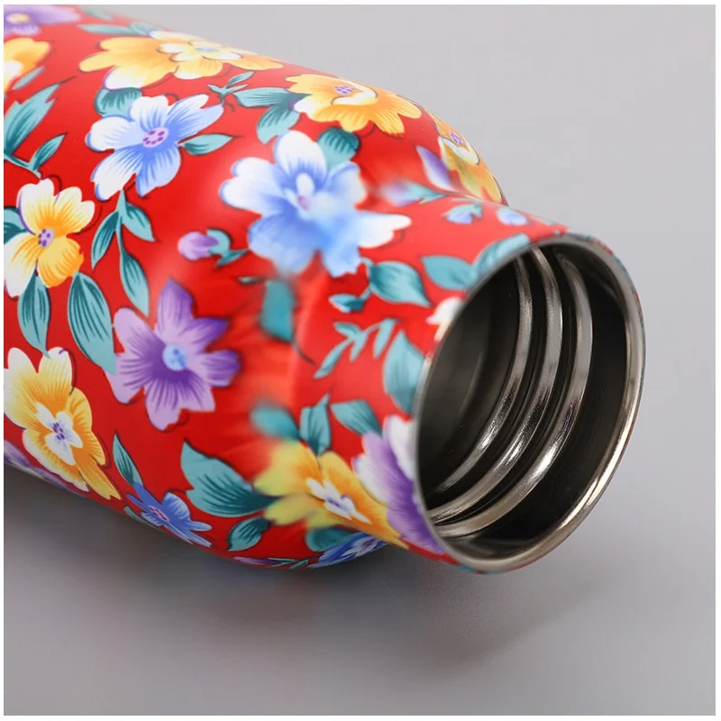 stainless steel new designed thermos bottles with custom logo patterns easy to carry wholesale custom logo