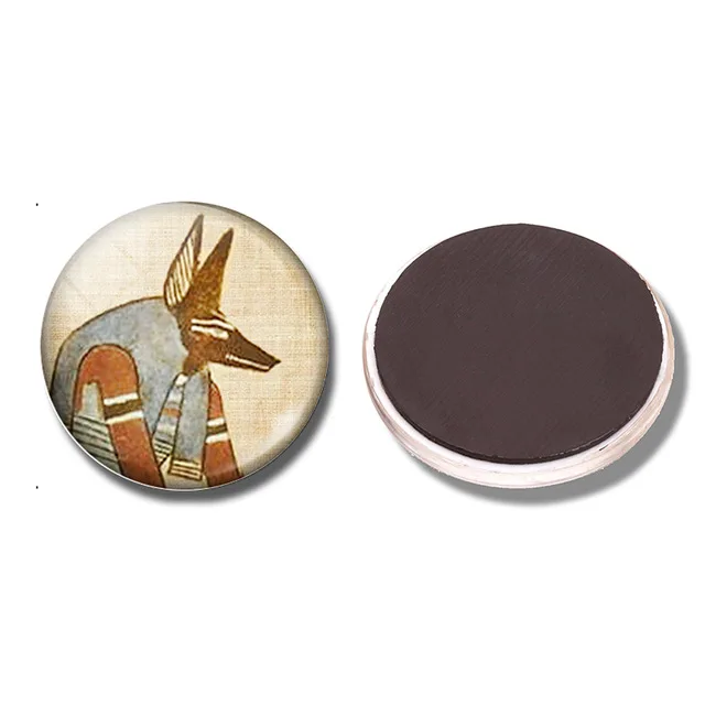 Egypt Scarab Anubis 30MM Fridge Magnet Glass Pharaoh God Egyptian Ankh Refrigerator Magnetic Holder Home Decor