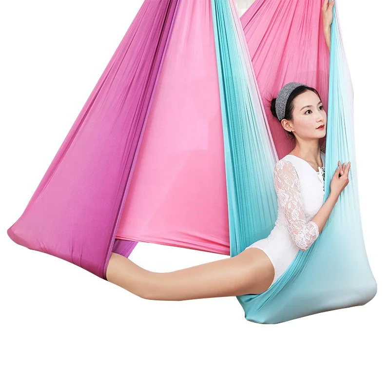  Hot Sales Yoga Hammock Set High Strength 100% Nylon 5Mx2.5M Low Stretch Aerial Silk Swing Wholesale for Body