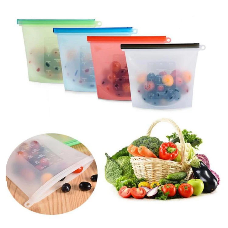  Изготовленный На Заказ Bpa Free герметичного застежкой-молнией Ziplock морозильник свежие многоразовые герметичное уплотнение Pour молния кухонных силиконовых формочек мешок для хранения продуктов