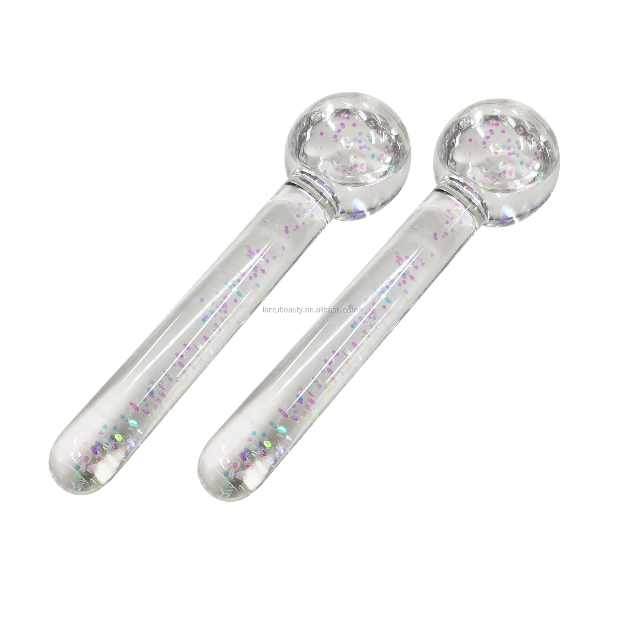 Food grade glass magic cooling rolling reduce swelling cryotherapy facial tool facial ice globe