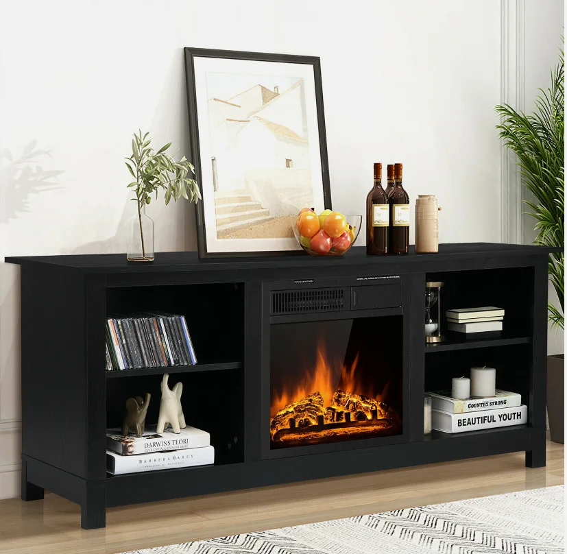 Modern Design simple TV Stand and Living Room Furniture Electric Fire Place Modern TV Cabinet Stand storage coffee table