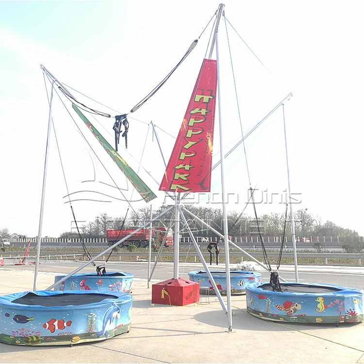 new design adults jumping 4 man bungee trampoline indoor with cheap price