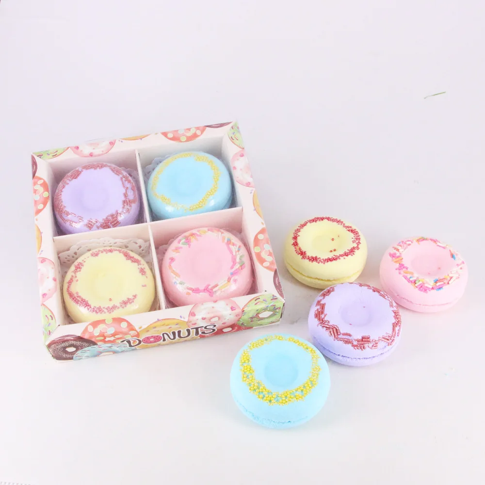 60g*4 Doughnut bath salt ball gift box essential oil