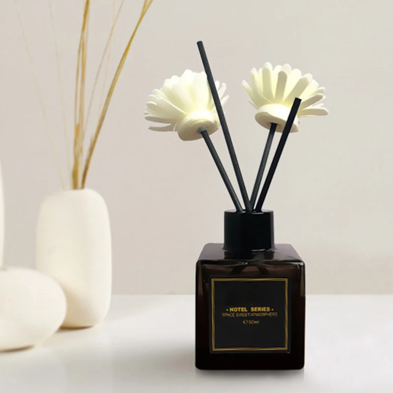DGC Wholesale Flower Rattan Stick Aroma Diffuer 50ml Oil Essential Air Fresheners Jasmine Rose Ocean Lavender Reed Diffuser