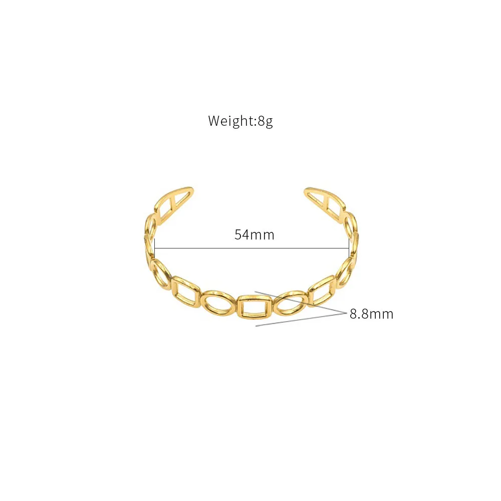 Custom Wholesale New Design 18K Gold Plated Stainless Steel Woman Brand Jewelry Popular Link Charm Designer Bangle