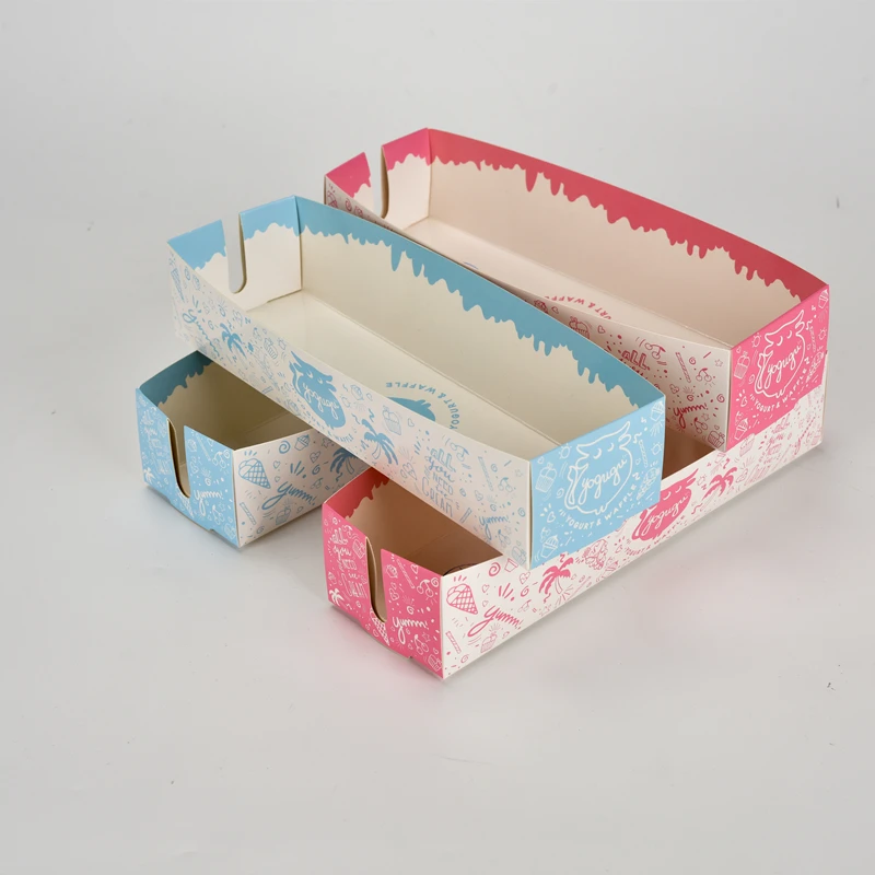 KW Brand Factory Supply Disposable Hot Snack Food Paper Packaging Box For Waffles Packaging Box