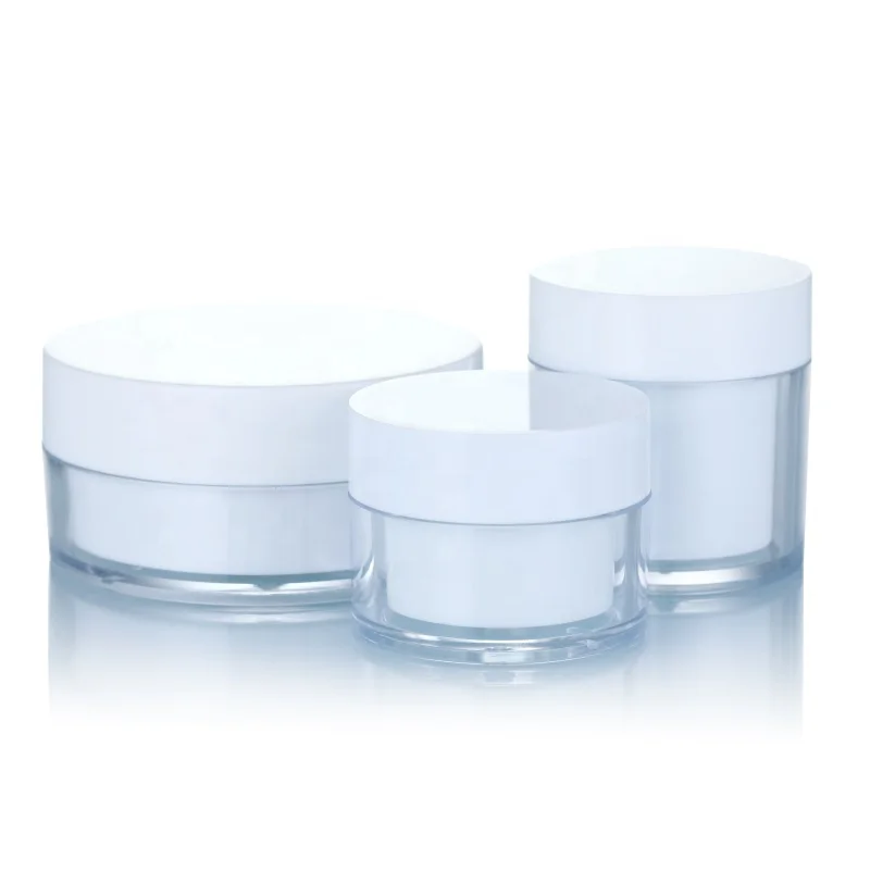 10g 30ml 50ml 100ml round shape plastic wide mouth empty double wall cosmetic packaging for hair care cream face cream eye cream