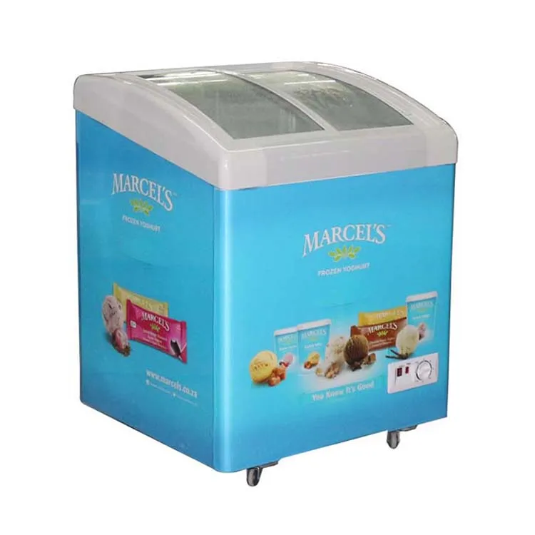 Free shipment to door 2 Baskets single temperator open top refrigerator showcase Commercial ice cream chest freezer