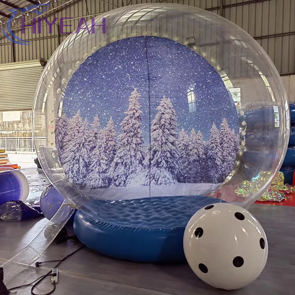 Outdoor Advertising Inflatable Snow Globe Balloon / inflatable Christmas snowball for decoration