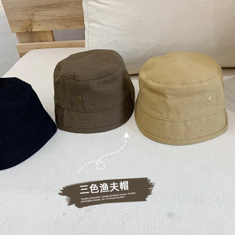 
C1065 Wholesale children solid fashion sun hat simple and casual fisherman hat 