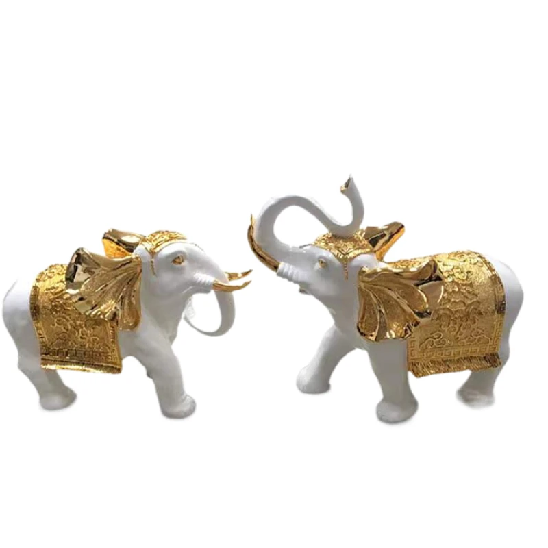 china resin craft figurine  family indoor silver golden fiberglass elephant statues sculpture