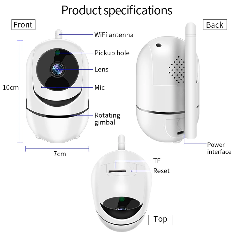  OEM 1080P YCC356 плюс автоматический отслеживающий монитор младенца WiFi CCTV Беспроводная IP камера