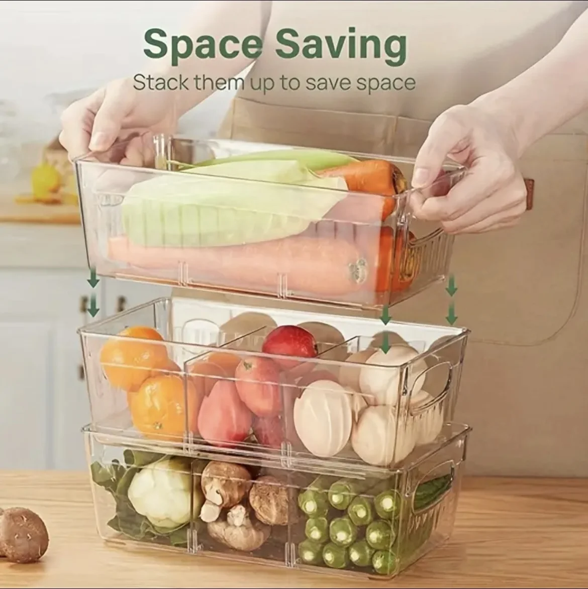 Refrigerator Transparent Storage Plastic Box Very Suitable For Organizing Cabinets Food Storage Home Kitchen Supplies