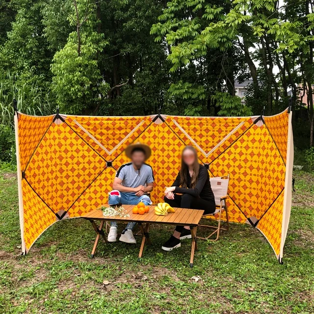 Outdoor Camping Beach Garden Pop Up Windshield Shelter Windbreak Wind Breaks Wall Qatar Arab Net Red Print Sun Protection