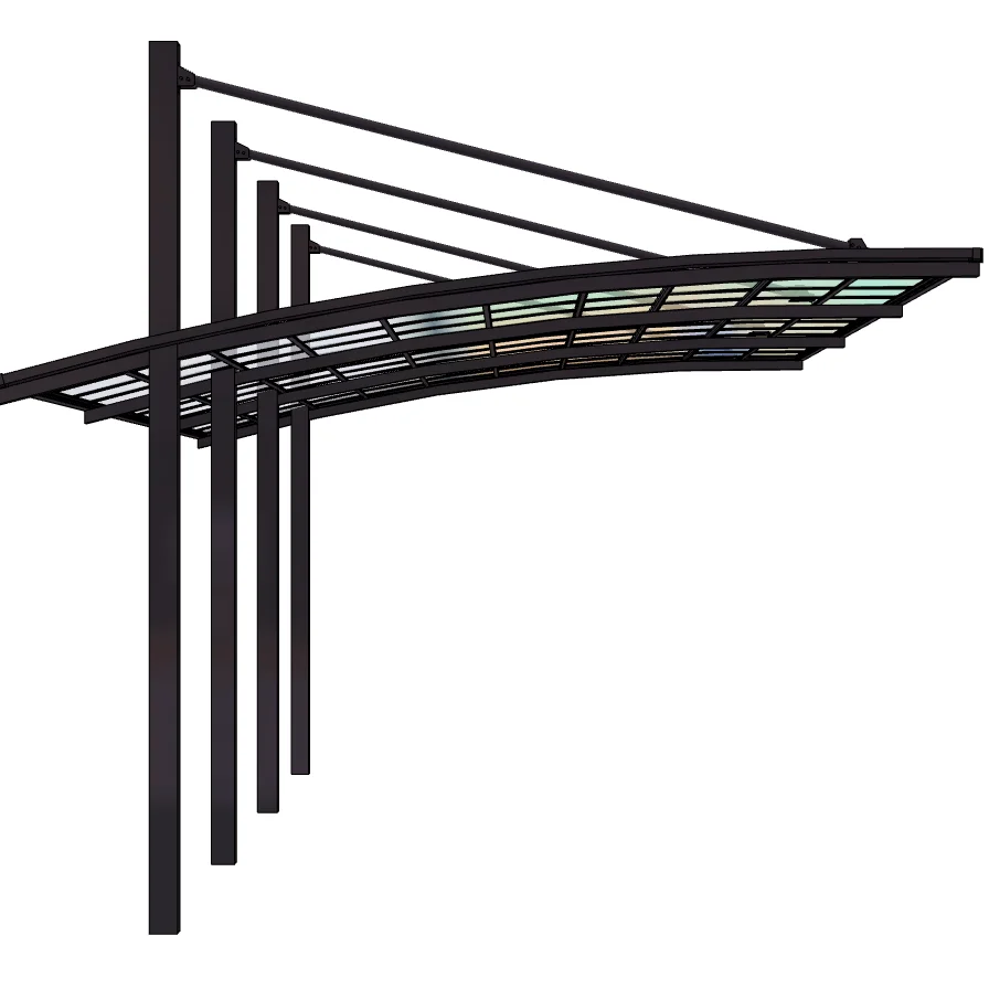 Поставщик фабрики Hangmei Cantilever Marco алюминиевого покрытия Techo из поликарбоната