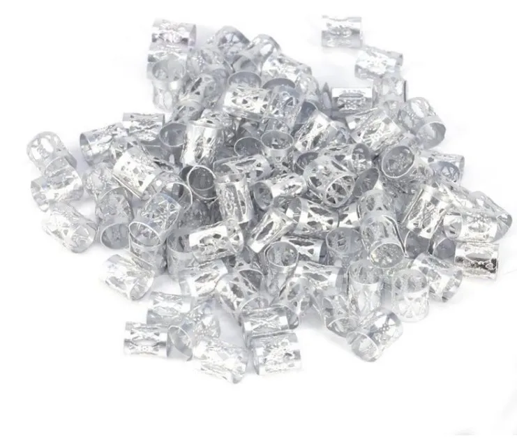 Metal Plated Headbands Hollow Decorative Dreadlocks Filigree Tube Locks Braids Rings Rings Braided Beads