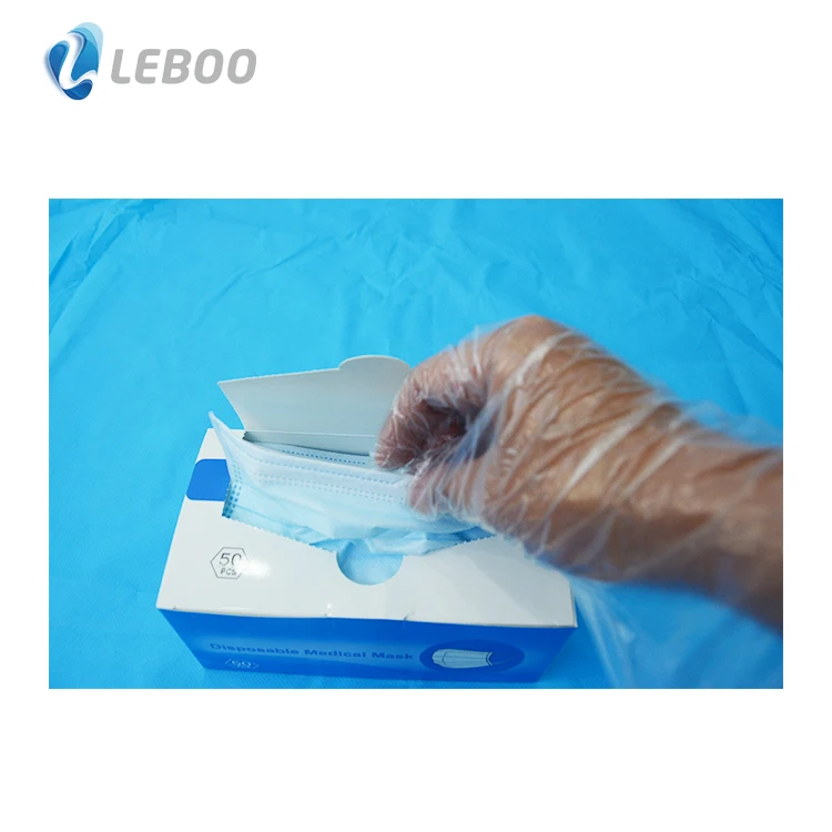 L Size Disposable food contact HDPE gloves Clear
