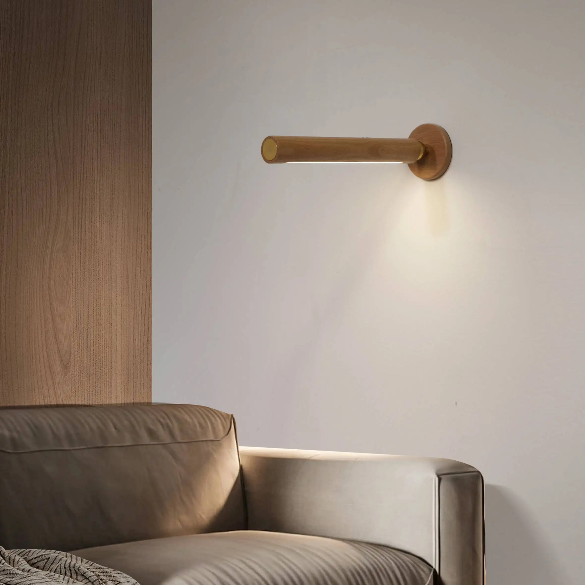 The Latest 2024 ODM/OEM Modern Wood Night Light for The Bedroom Bed Magnetic Base Removable Portable Night Light