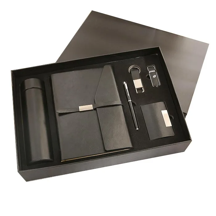 Premium personalized hot water bottle black vacuum flask gift set